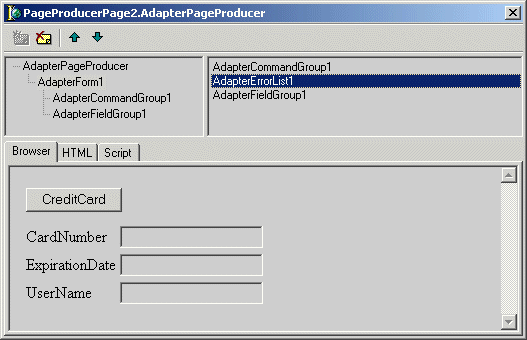 figuur 8. creditcardadapter in web page editor